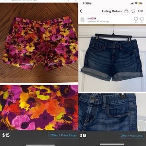 LOFT shorts bundle denim and floral chino